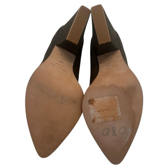 ANTHROPOLOGIE BETTYE MULLER Olive Green Suede Heels Size 8 M - Picture 9 of 9